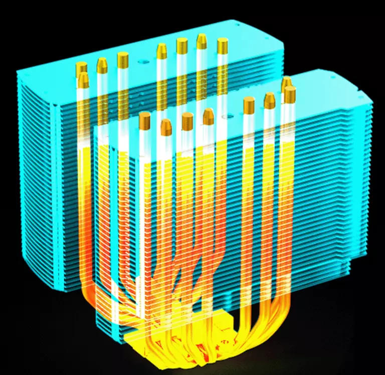Array van 8 heatpipes