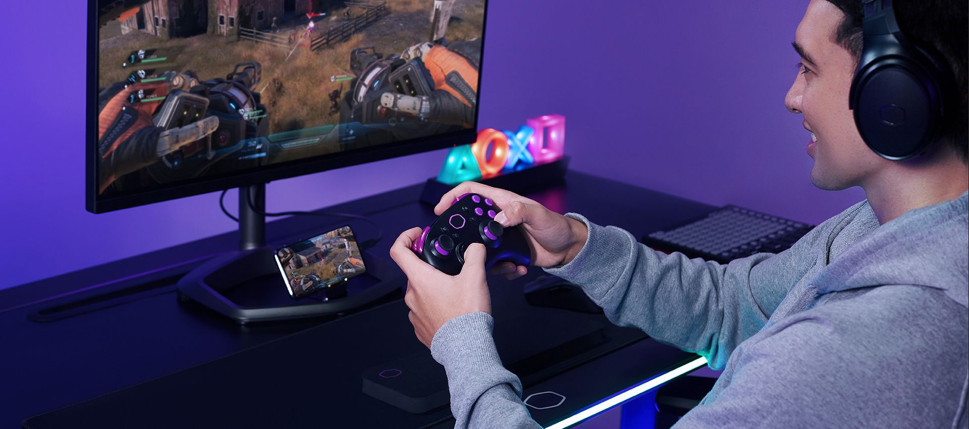 Ergonomische draadloze multi-host gamingcontroller