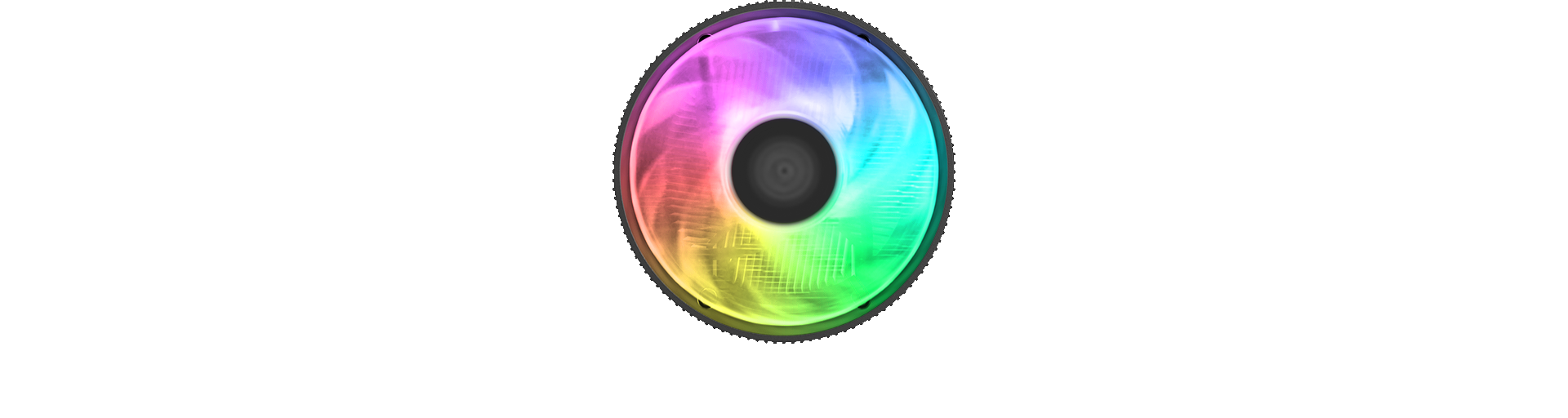 Wide RPM range PWM fan with ARGB lightning