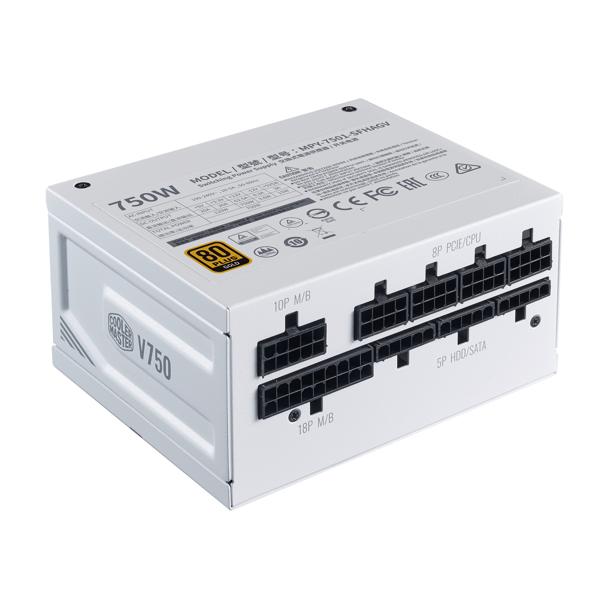 V750 SFX Gold White Edition Full-Modular ATX PSU image number 1