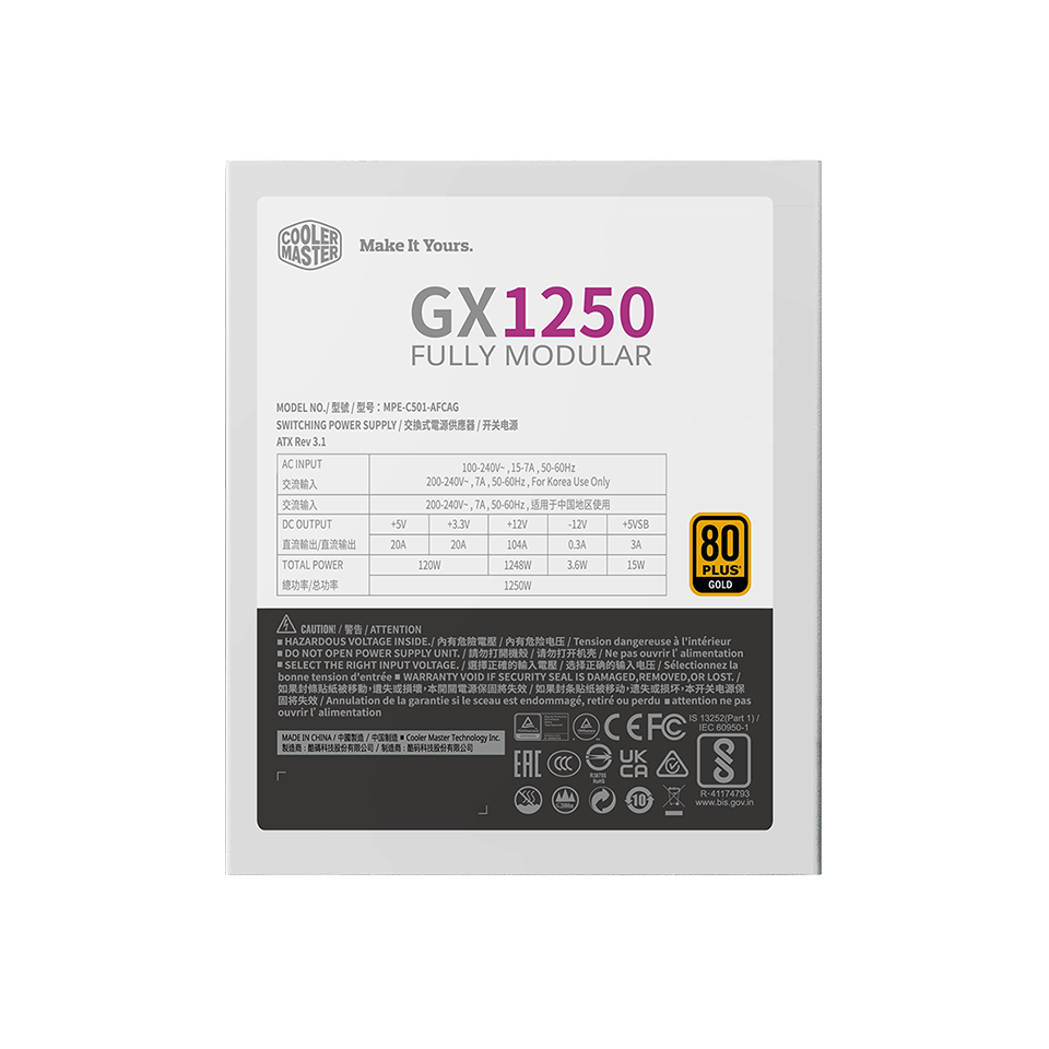 GX Gold 1250 ATX 3.1 White Edition image number 2