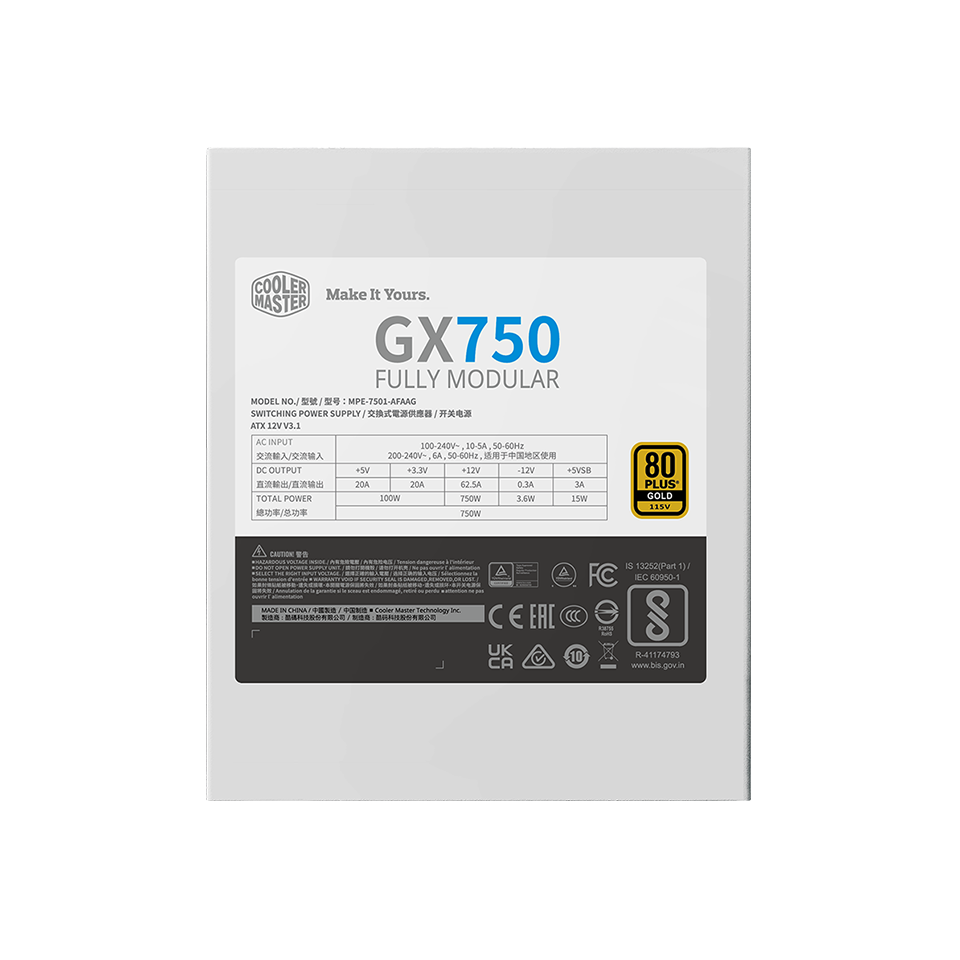 GX Gold 750 ATX 3.1 White Edition image number 2