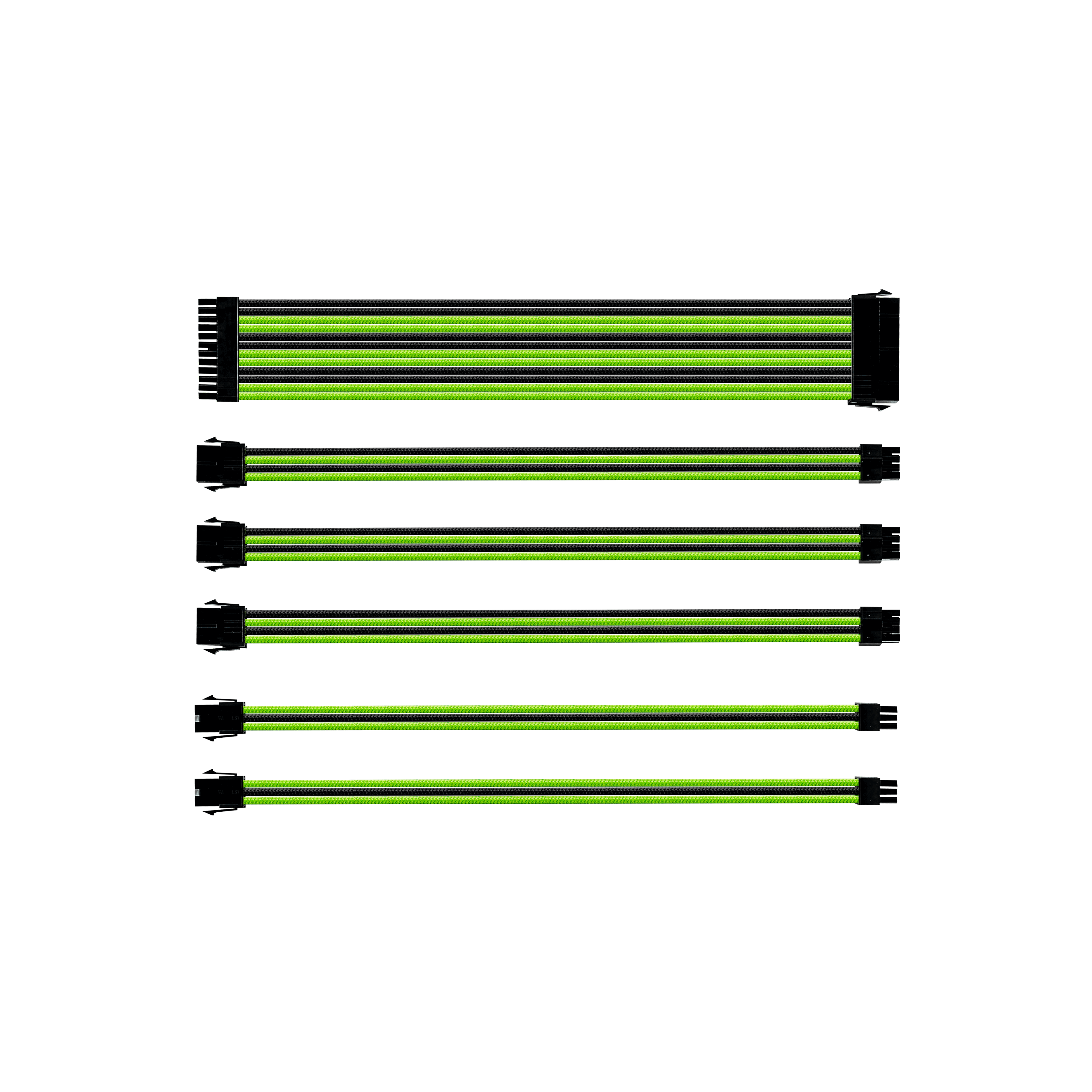 Sleeved Extension Cable Kit - Green & Black image number 0