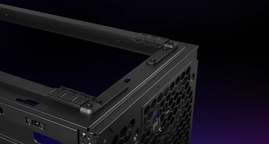 Close-up of the HAF II 500 adjustable top rail system