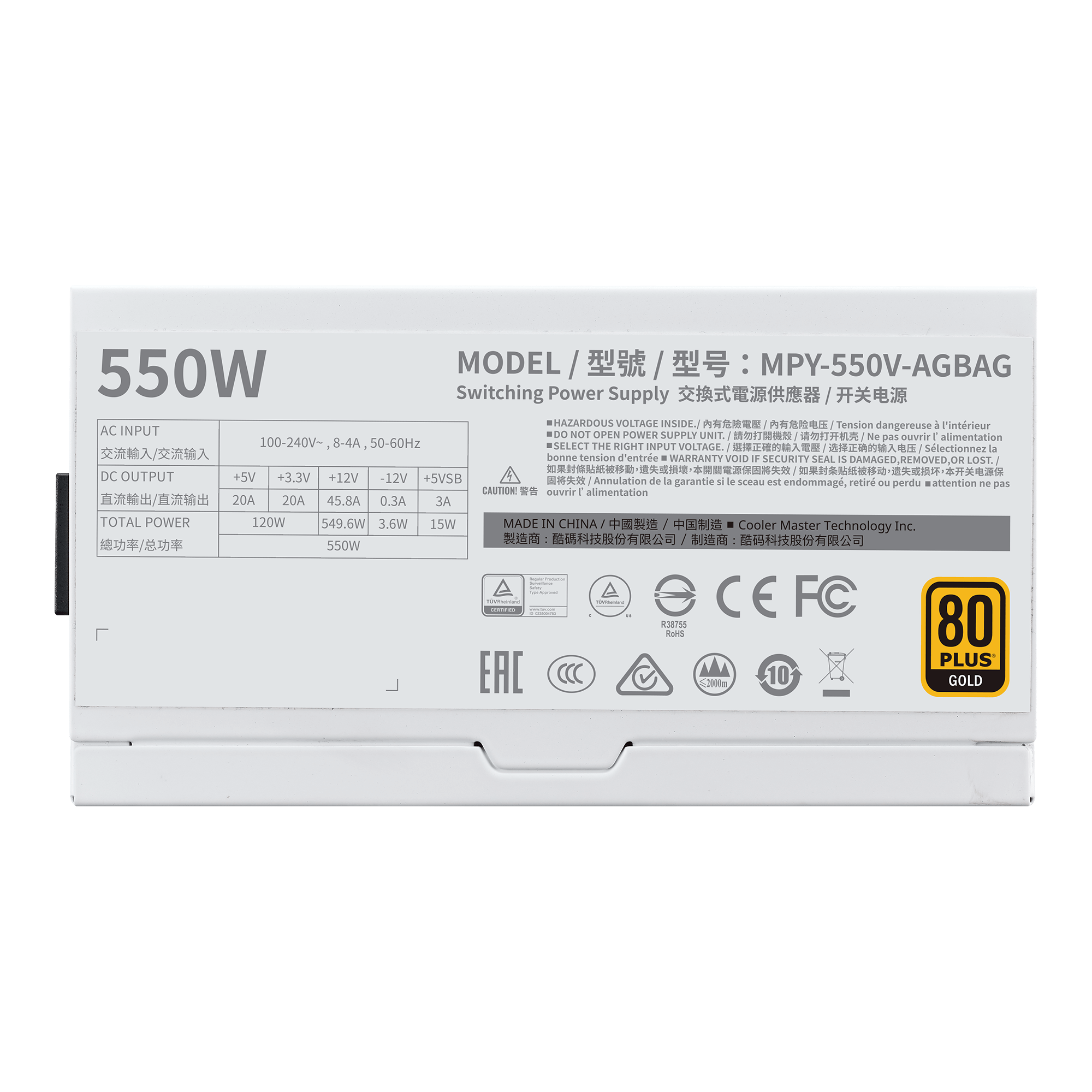 V550 Gold V2 White Edition 550W 全模組電源供應器 image number 7