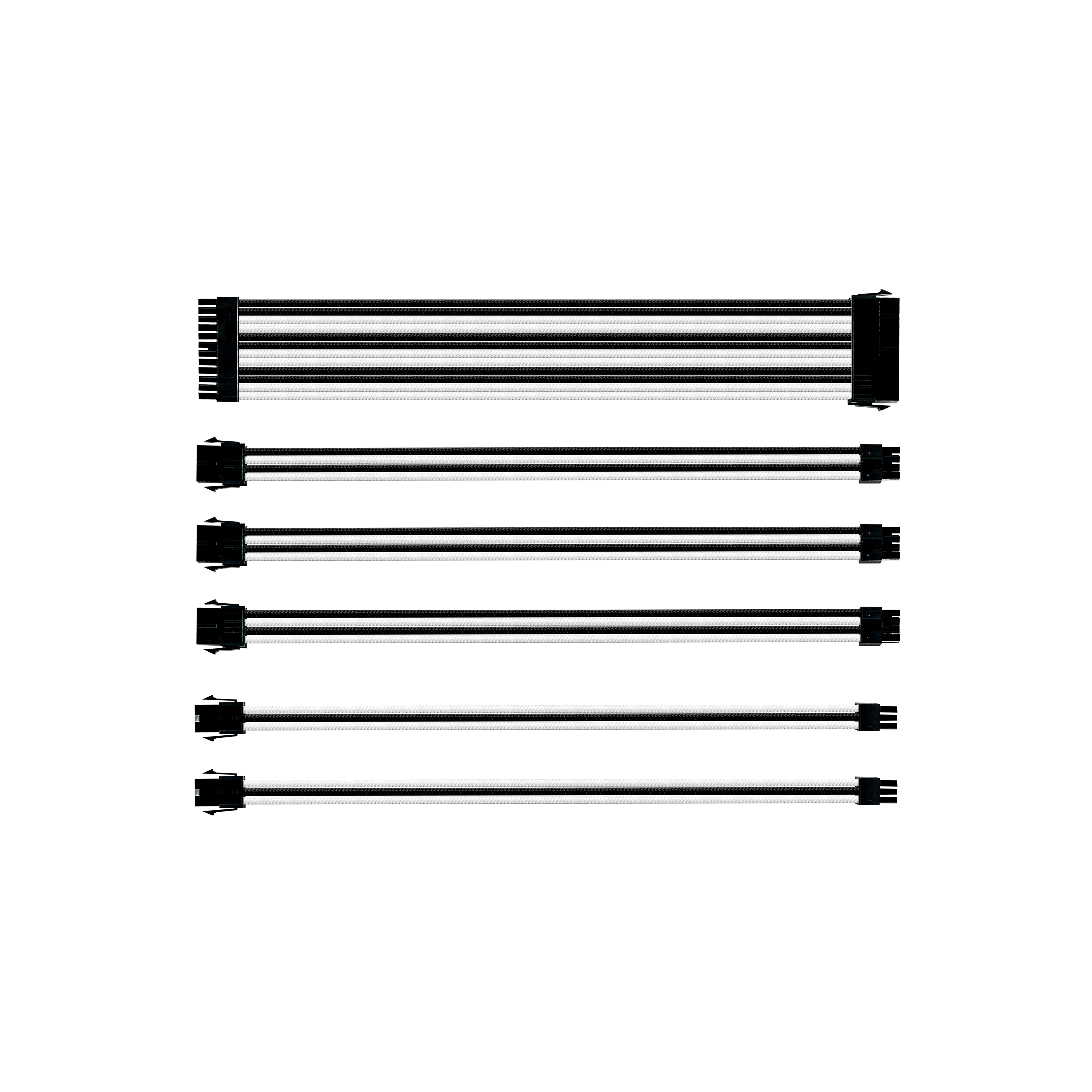 Sleeved Extension Cable Kit - White & Black image number 0