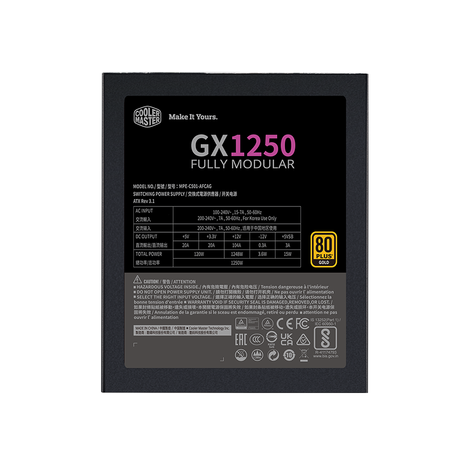 GX Gold 1250 ATX 3.1 image number 1