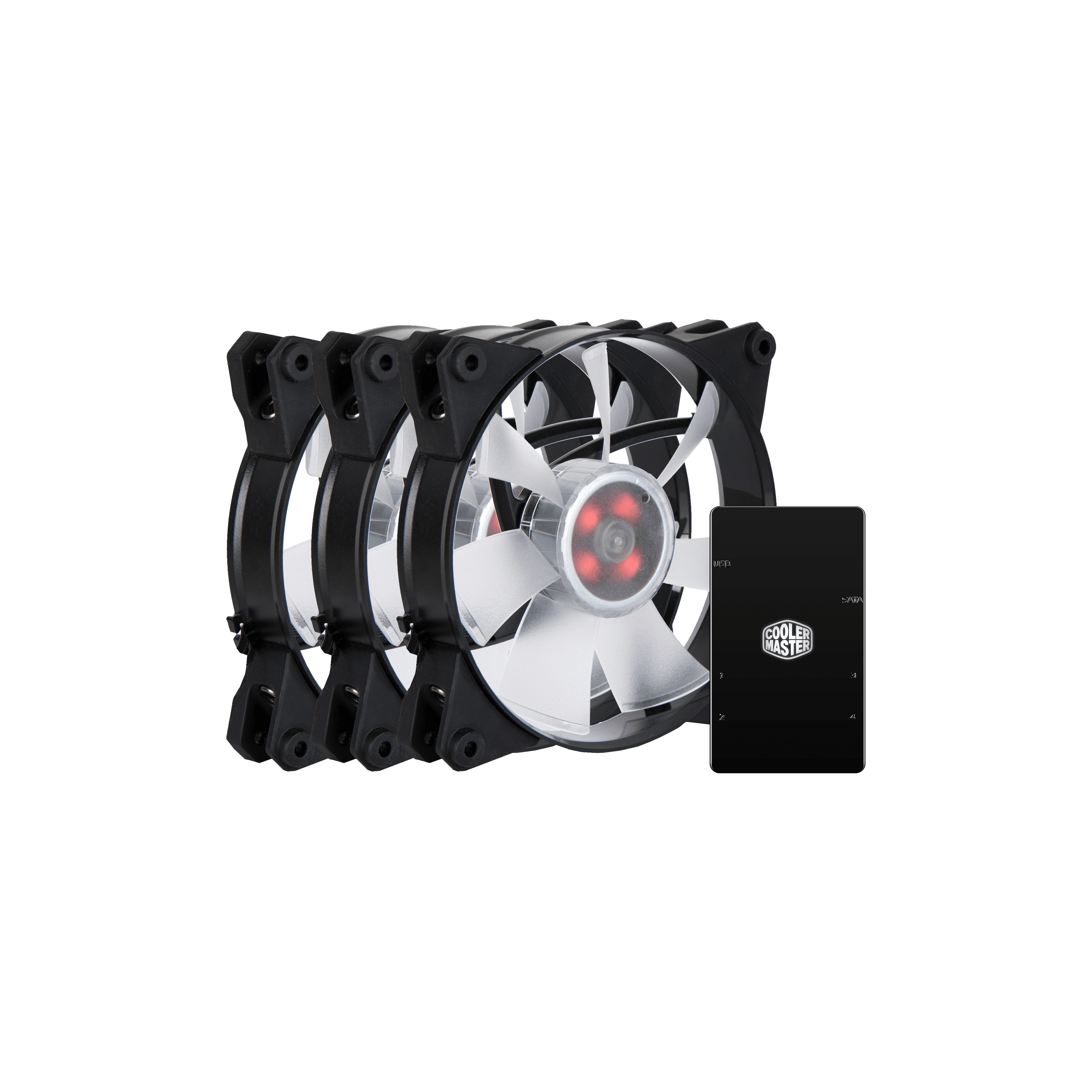 MasterFan Pro 120 Air Flow RGB 3 in 1 with RGB LED Controller image number 1